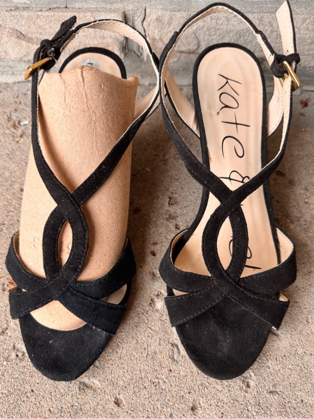 Black Suede Strappy Wedges